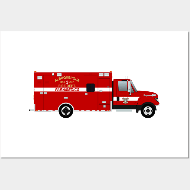 Albuquerque Fire Department, Rescue ambulance Wall Art by BassFishin